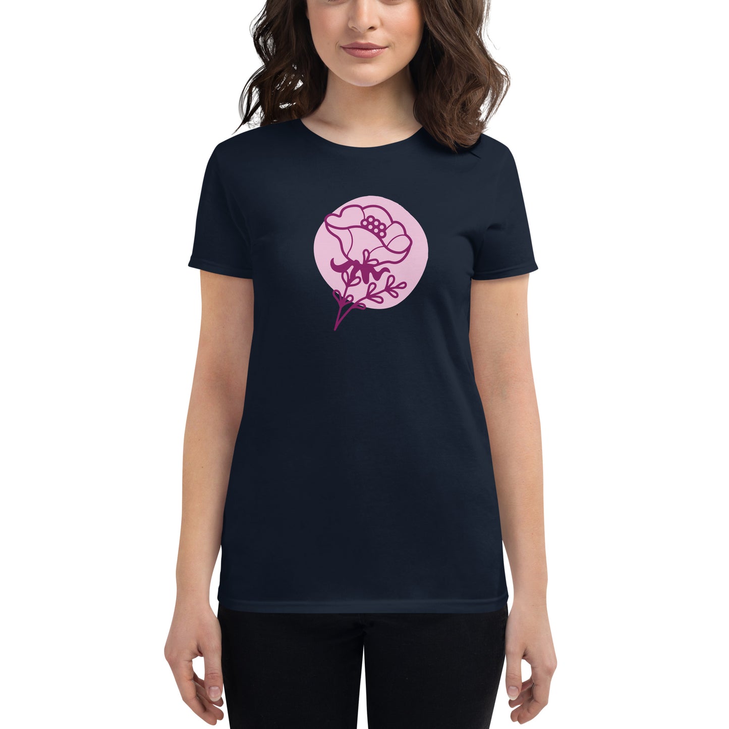 Women's short sleeve flower t-shirt